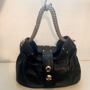 COLLECTIBLE! Henri Bendel - Black leather hobo bag